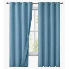 GENERICO - Cortinas Blackout Textura Lino Color Turquesa