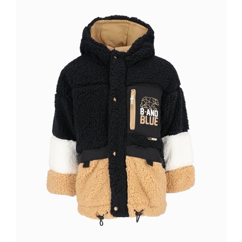 BLACK AND BLUE - Chaqueta niño sherpa negro Black and Blue