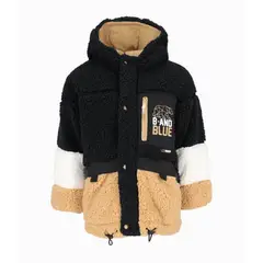 BLACK AND BLUE - Chaqueta niño sherpa negro