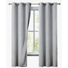 GENERICO - Cortinas Blackout Textura Lino Color Gris