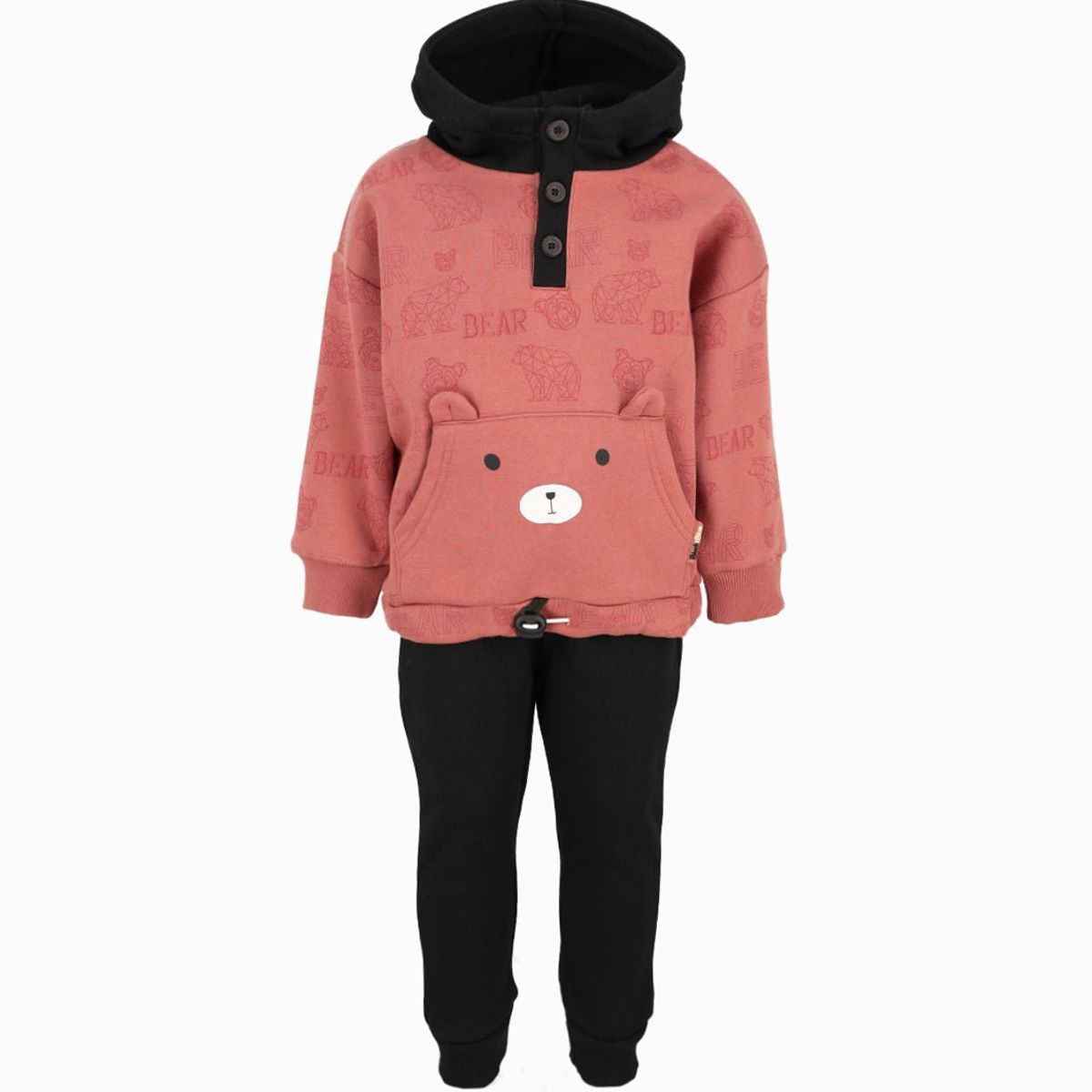 BLACK AND BLUE - Buzo bebés con oso terracota Black and Blue