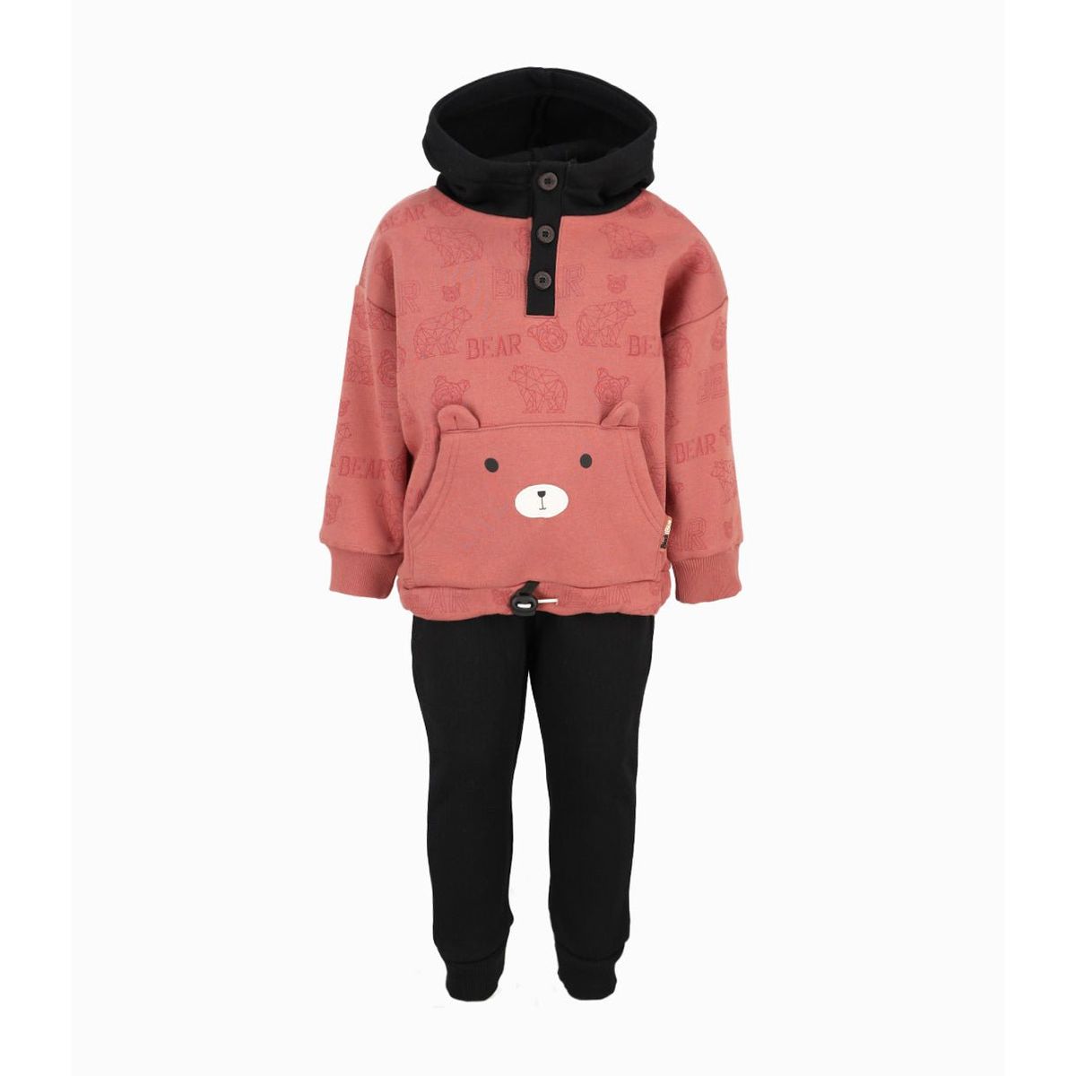 BLACK AND BLUE - Buzo bebés con oso terracota Black and Blue