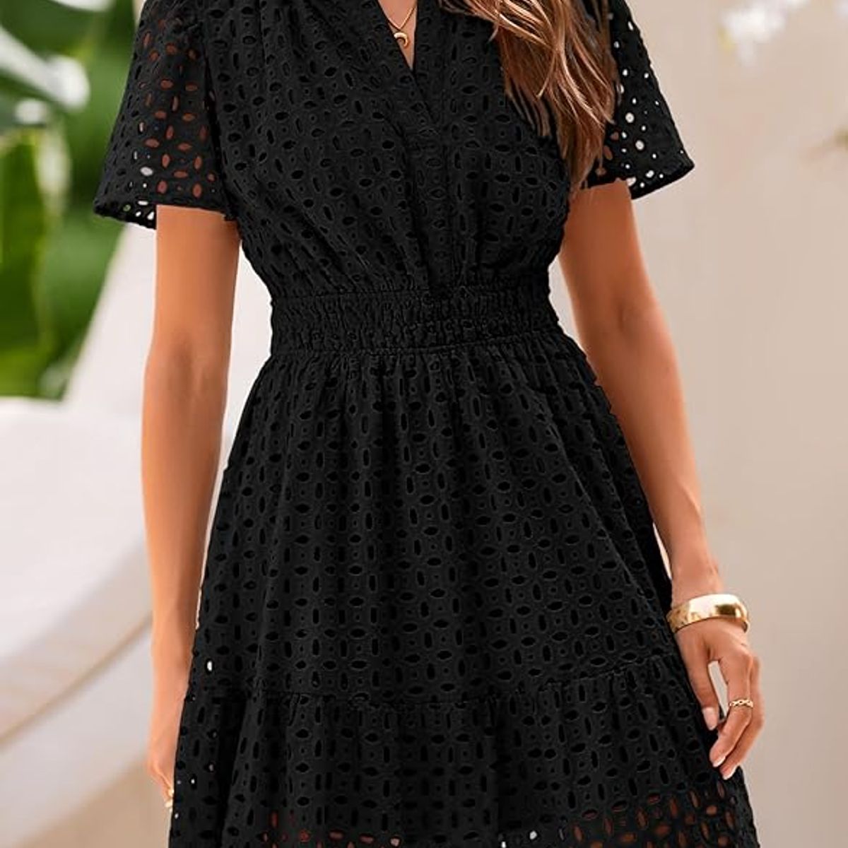 TIOZONEY - Vestido corto de verano - Negro