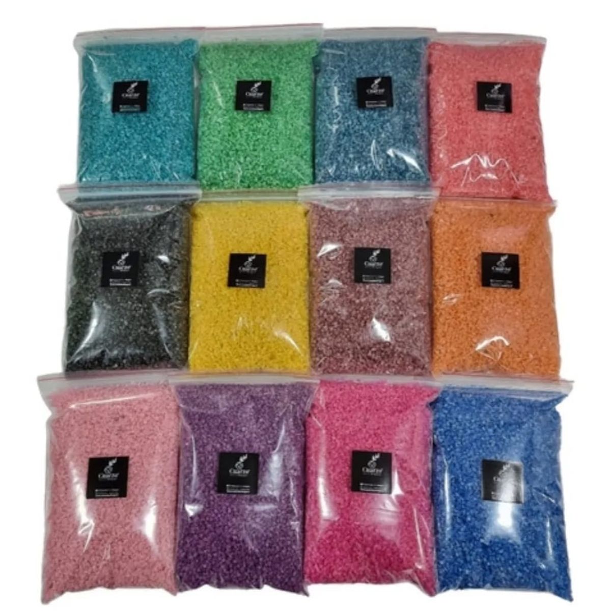 GENERICO - Pack Cuarzo Granulado. 12 Colores. 500 GR c/u