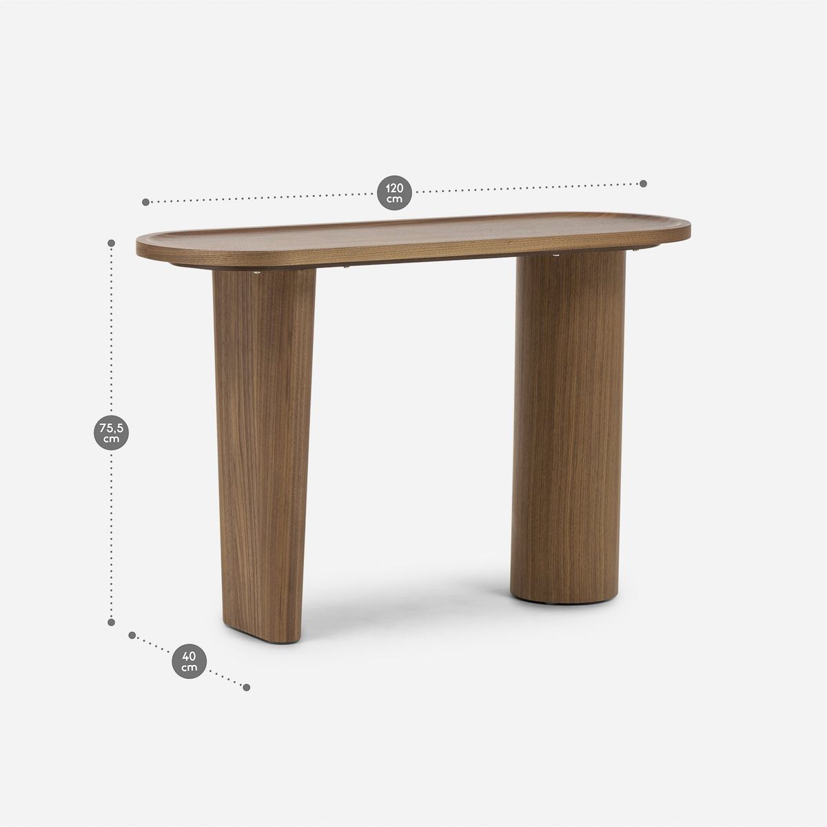 ROSEN - Mesa Arrimo Denver 120 x 40 cm Café