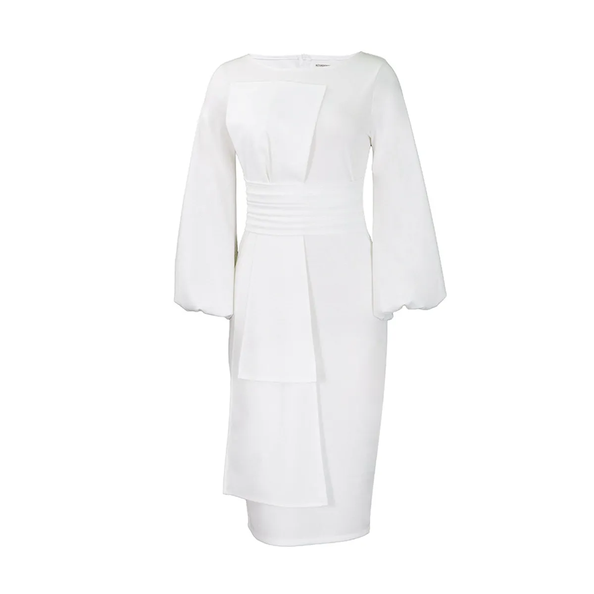 TIOZONEY - Vestido de mujer a la cadera con cuello redondo
