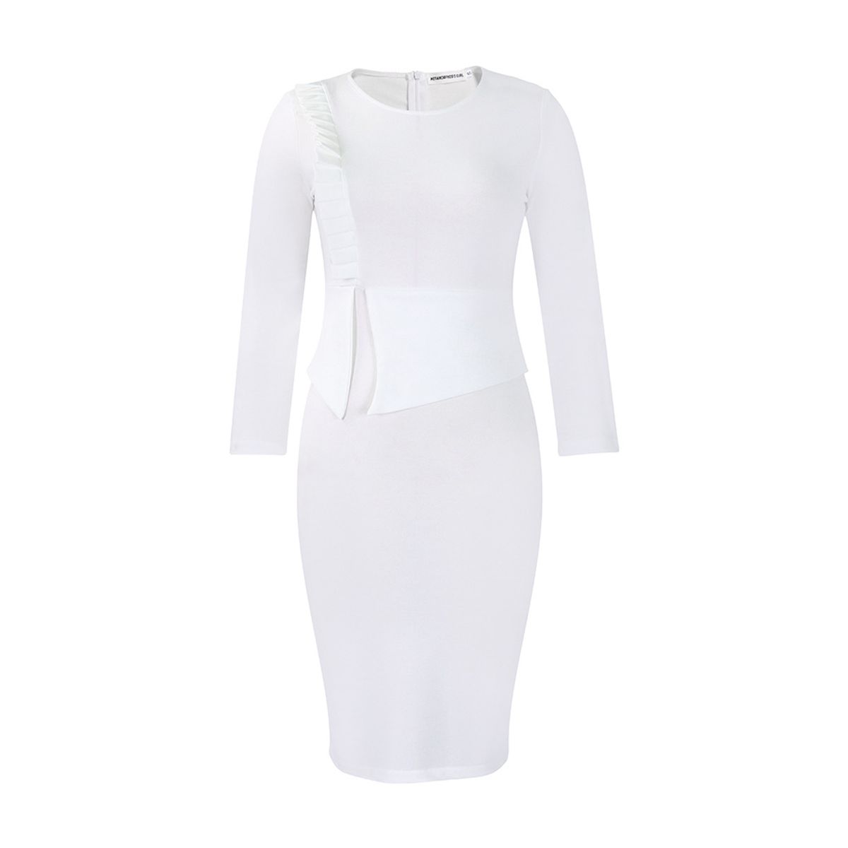 TIOZONEY - Vestido de mujer de manga larga y cuello redondo