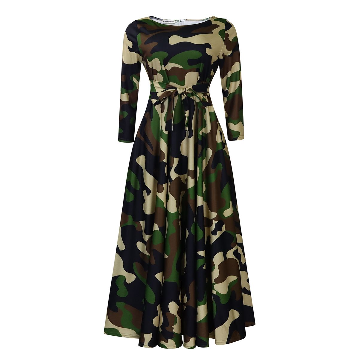 TIOZONEY - Vestido estampado con cordones para mujer