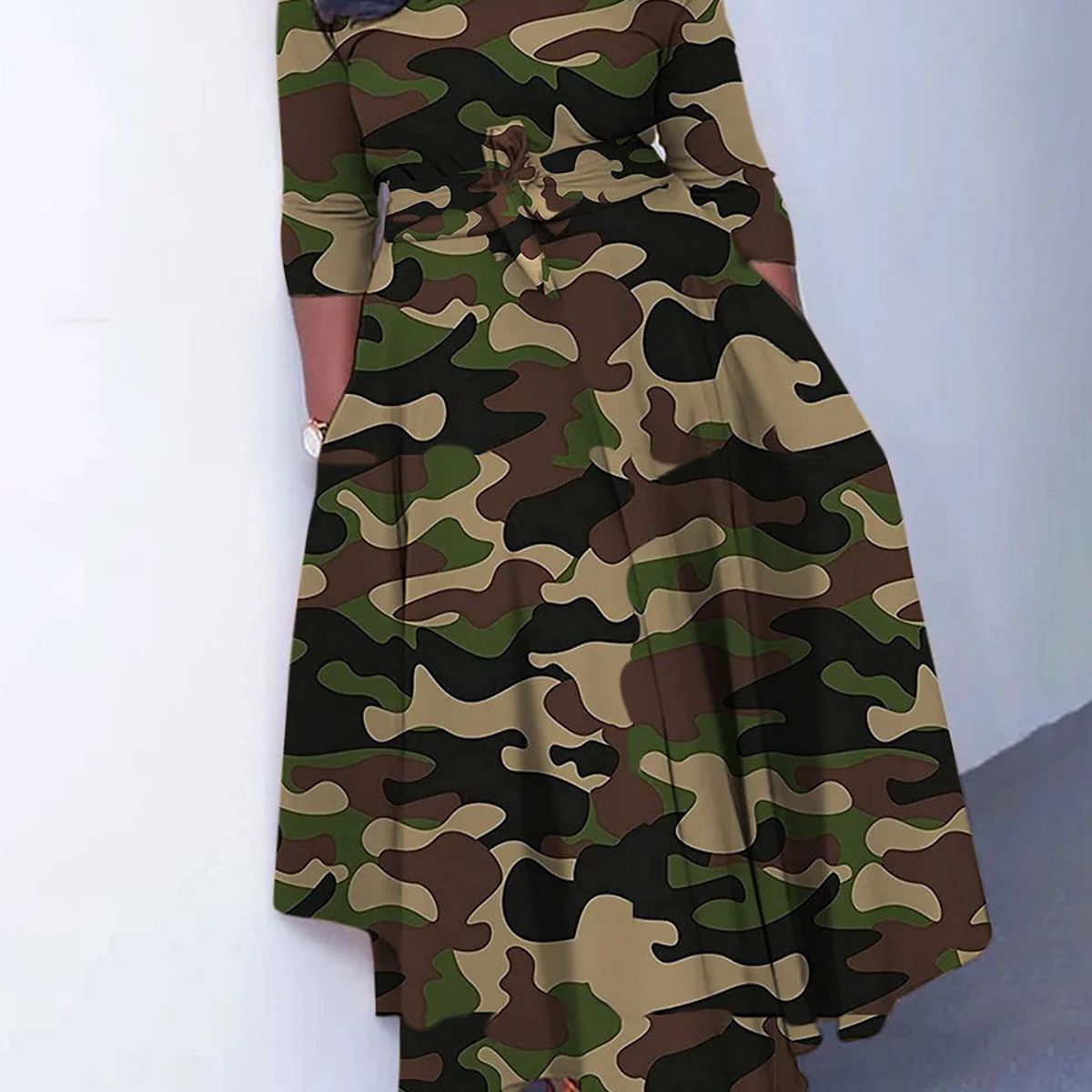 TIOZONEY - Vestido estampado con cordones para mujer