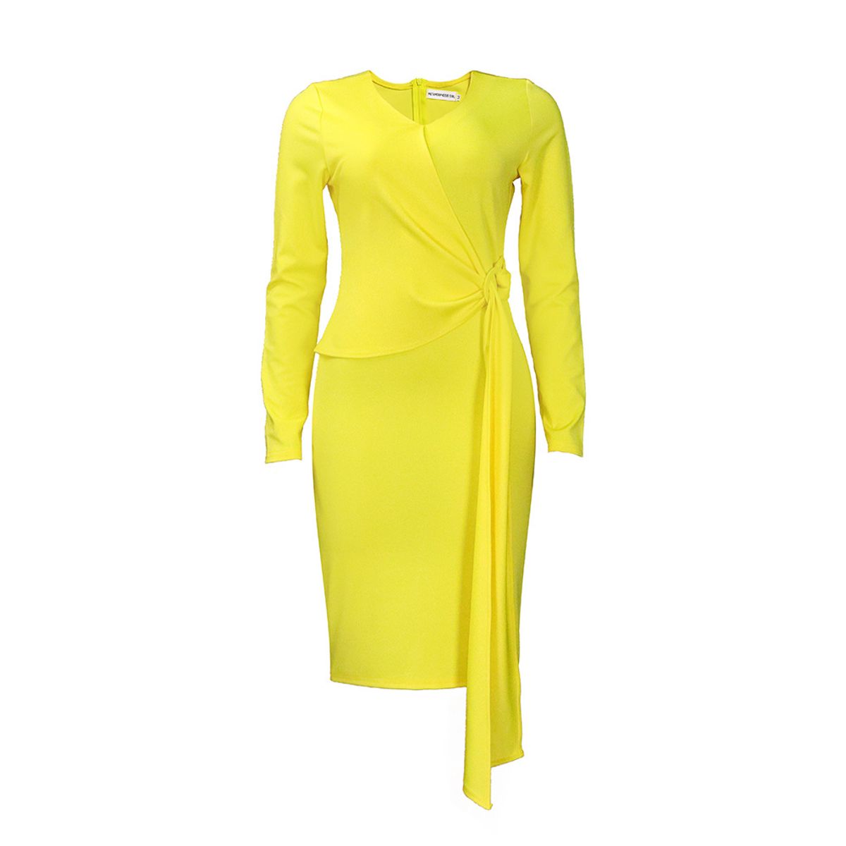 TIOZONEY - Vestido lápiz de manga larga y cuello en V para mujer