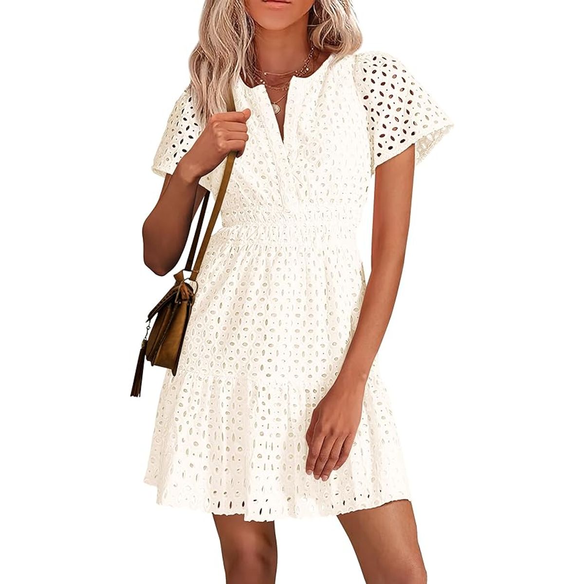 TIOZONEY - Vestido corto de verano - Beige