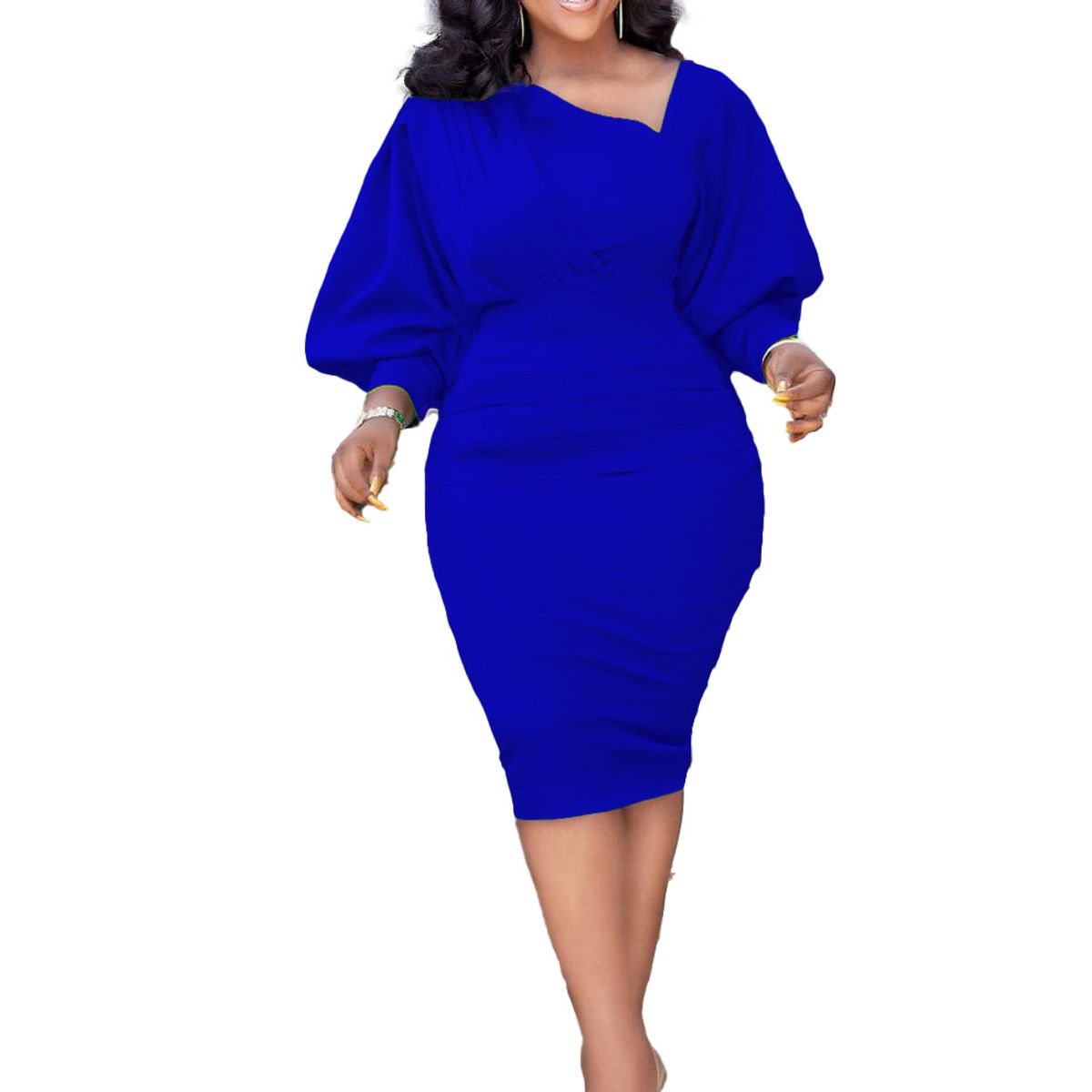 TIOZONEY - Vestido ajustado a la cadera para mujer