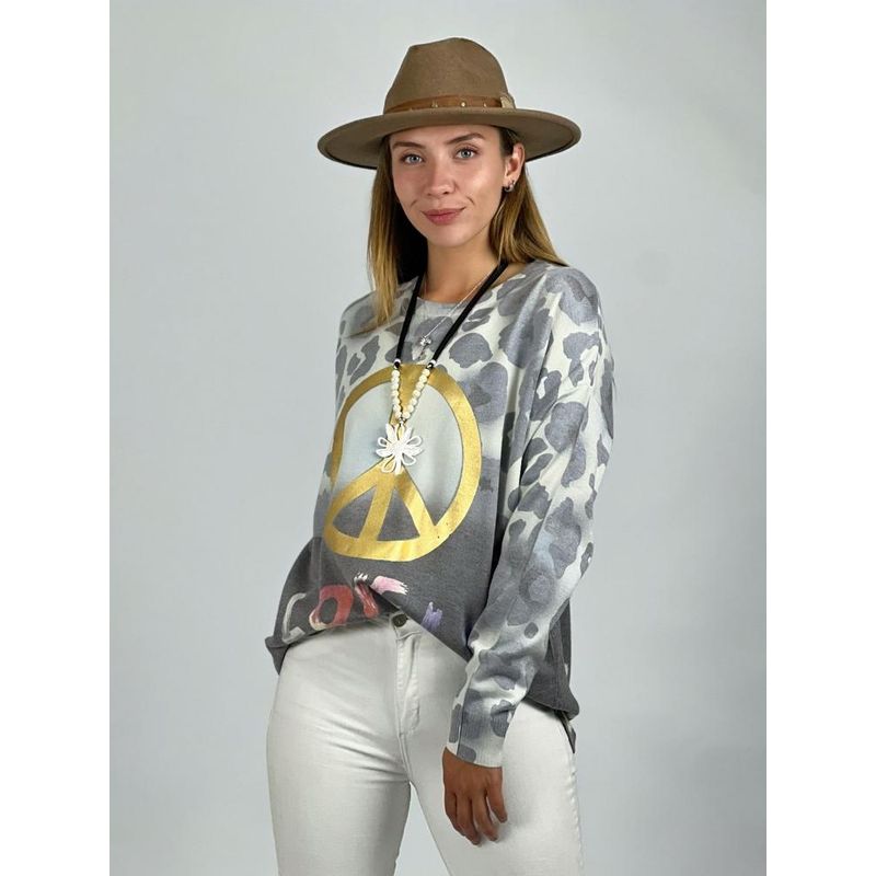 ENIGMATICA BOUTIQUE - Sweater Spandex Print PAZLOVE Lila.