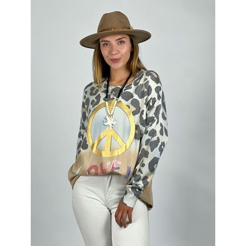 ENIGMATICA BOUTIQUE - Sweater Spandex Print PAZLOVE Lila.