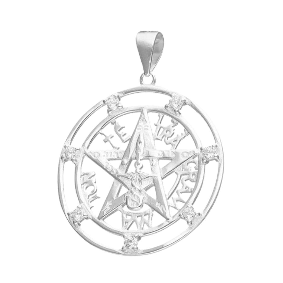 GENERICO - Colgante de Plata Tetragrammaton con Circones de 24 mm