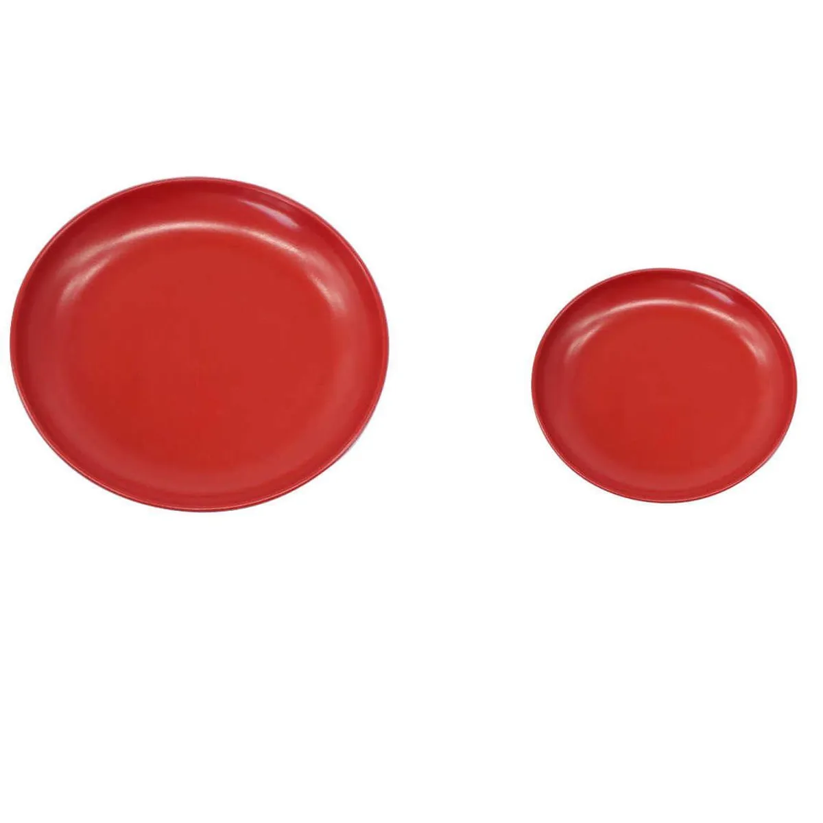 GENERICO - Set 12 Plato Ondo Melamina Rojo