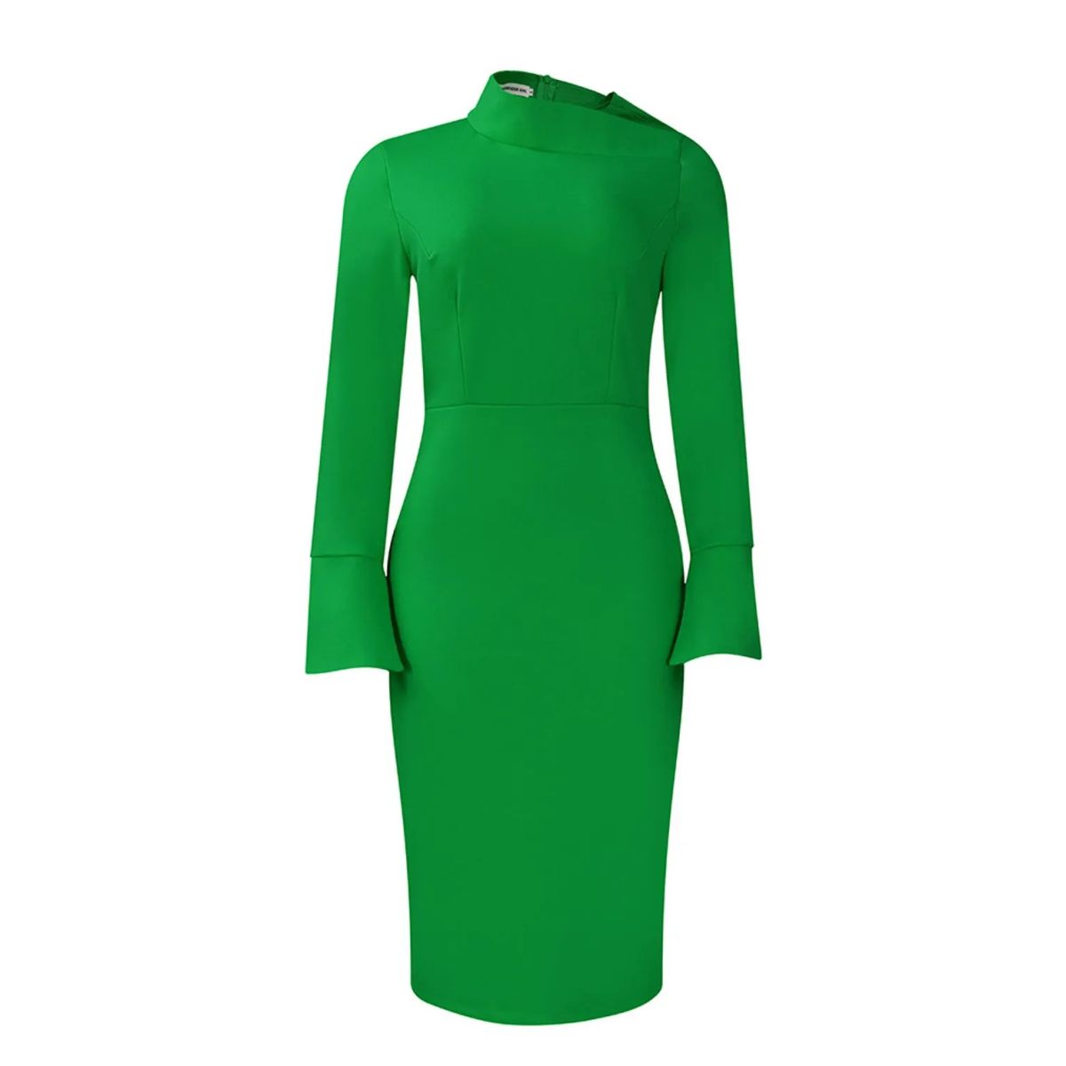 TIOZONEY - Vestido a la cadera con cuello oblicuo