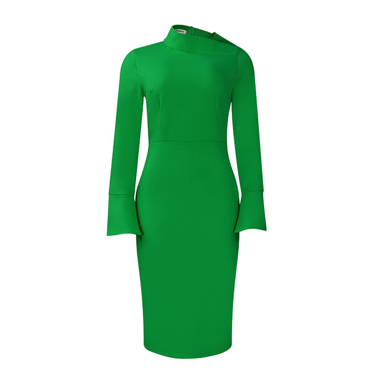 TIOZONEY - Vestido a la cadera con cuello oblicuo