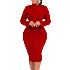 TIOZONEY - Vestido a la cadera con cuello oblicuo