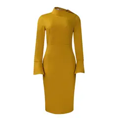 TIOZONEY - Vestido a la cadera con cuello oblicuo para mujer