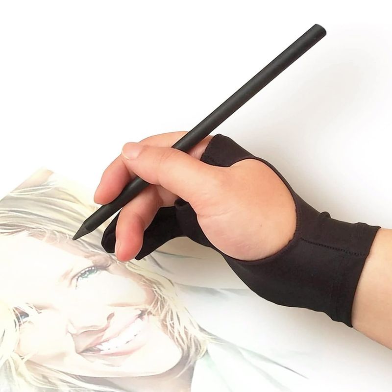 GENERICO - Guante Artista Tableta Gráfica Dibujo Reduce Fricción Sudor