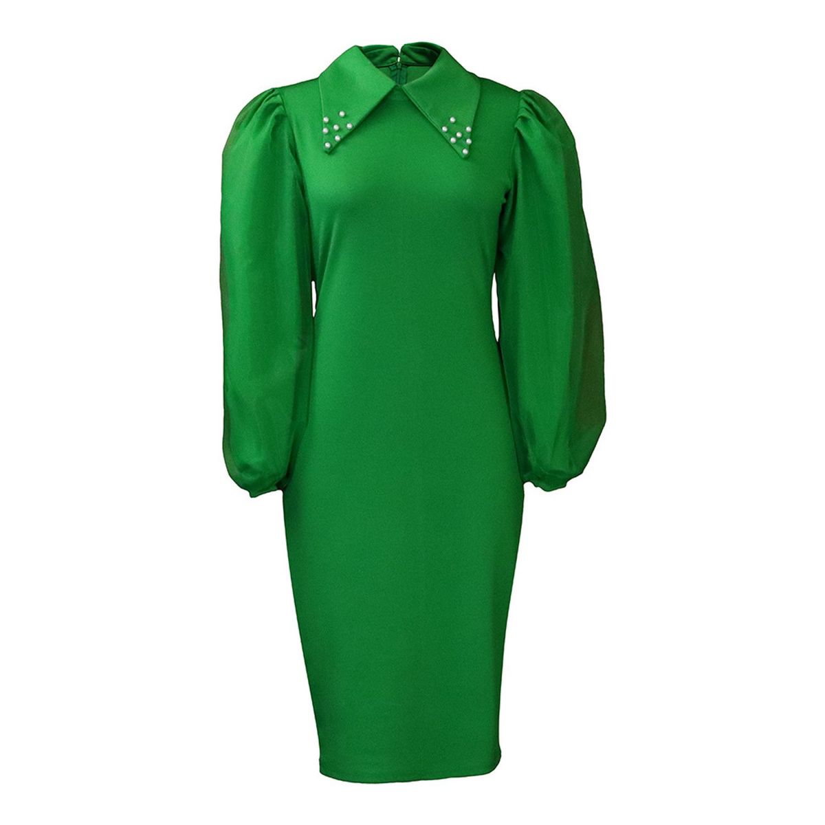 TIOZONEY - Vestido de cuentas con escote de mujer