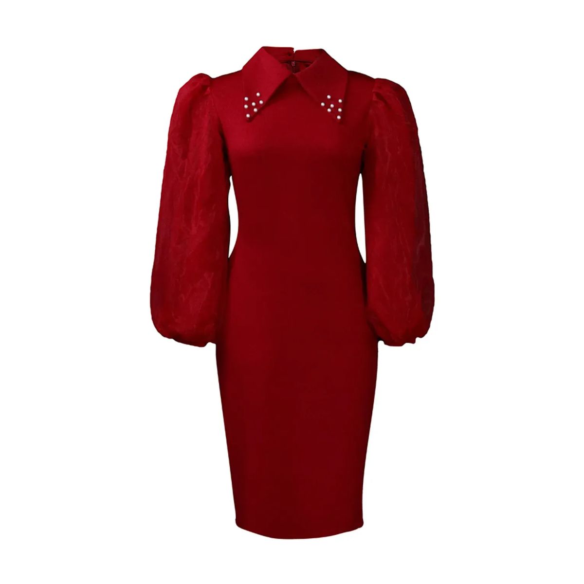 TIOZONEY - Vestido de cuentas con escote de mujer