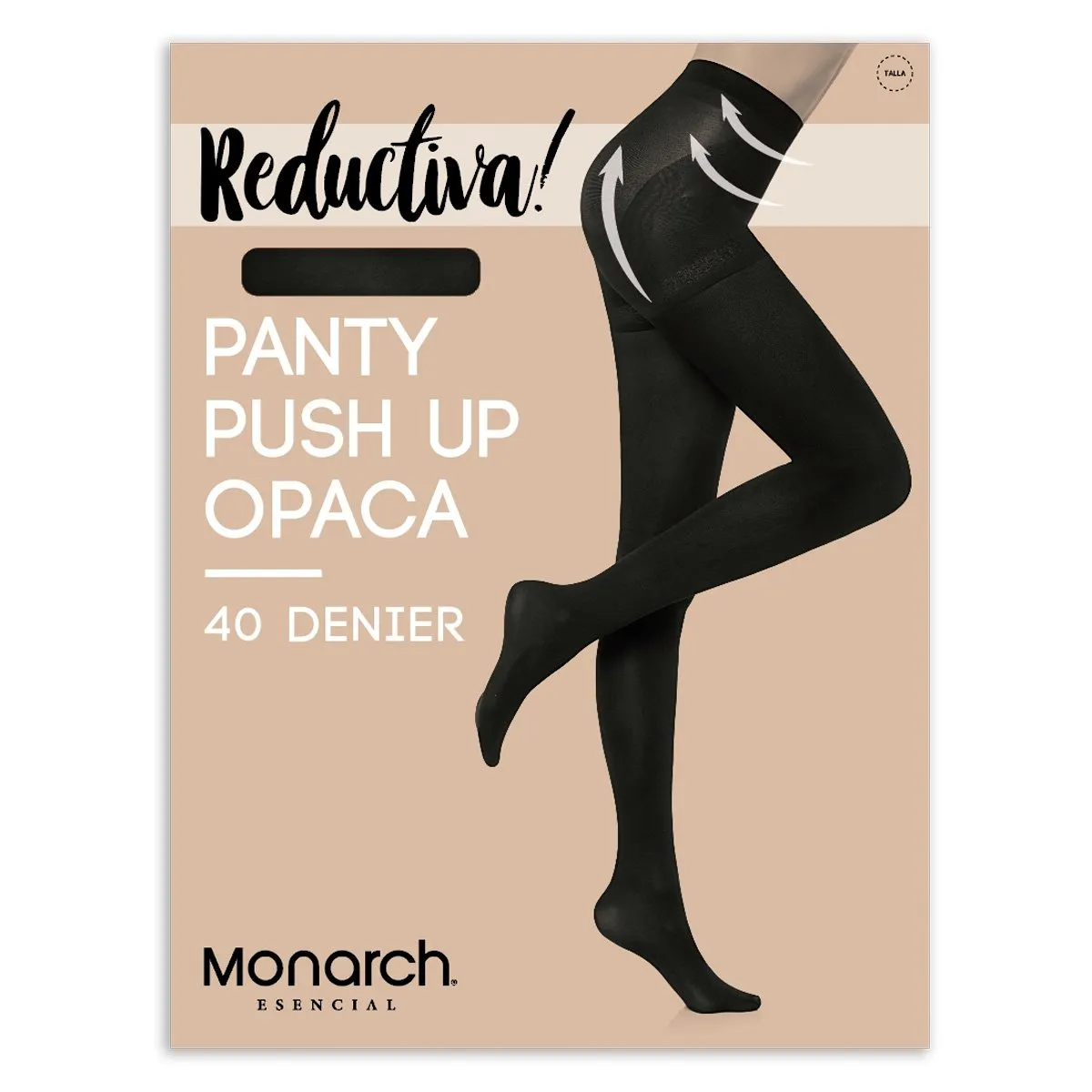 MONARCH - Panty  Push Up Opaca Negro Monarch