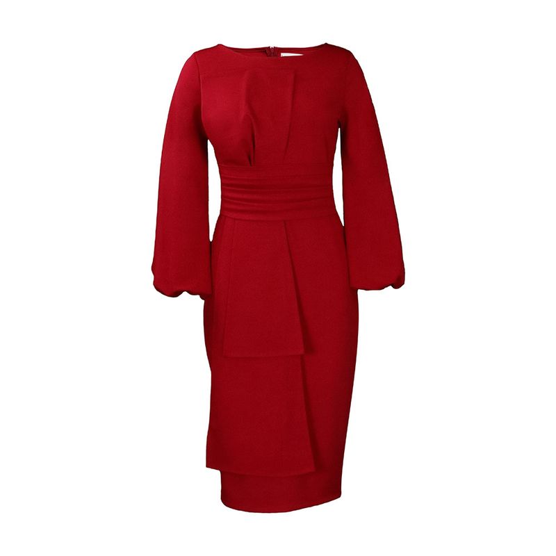 TIOZONEY - Vestido de mujer con cuello redondo