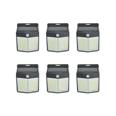 PRO OUTDOOR - Pack 6 Aplique 196 Led Solar Contra Agua