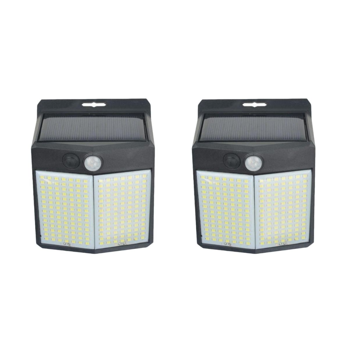 PRO OUTDOOR - Pack 2 Aplique 196 Led Solar Contra Agua