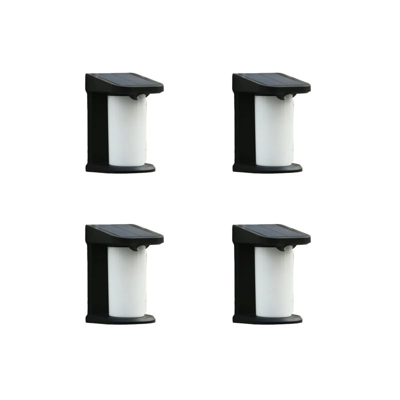 PRO OUTDOOR - Pack 4 Aplique Solar Vertical Contra Agua Con Base Con Sensor Movimiento