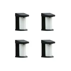 PRO OUTDOOR - Pack 4 Aplique Solar Vertical Contra Agua Con Base Con Sensor Movimiento