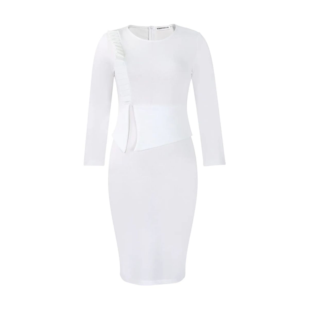 TIOZONEY - Vestido de mujer de manga larga y cuello redondo