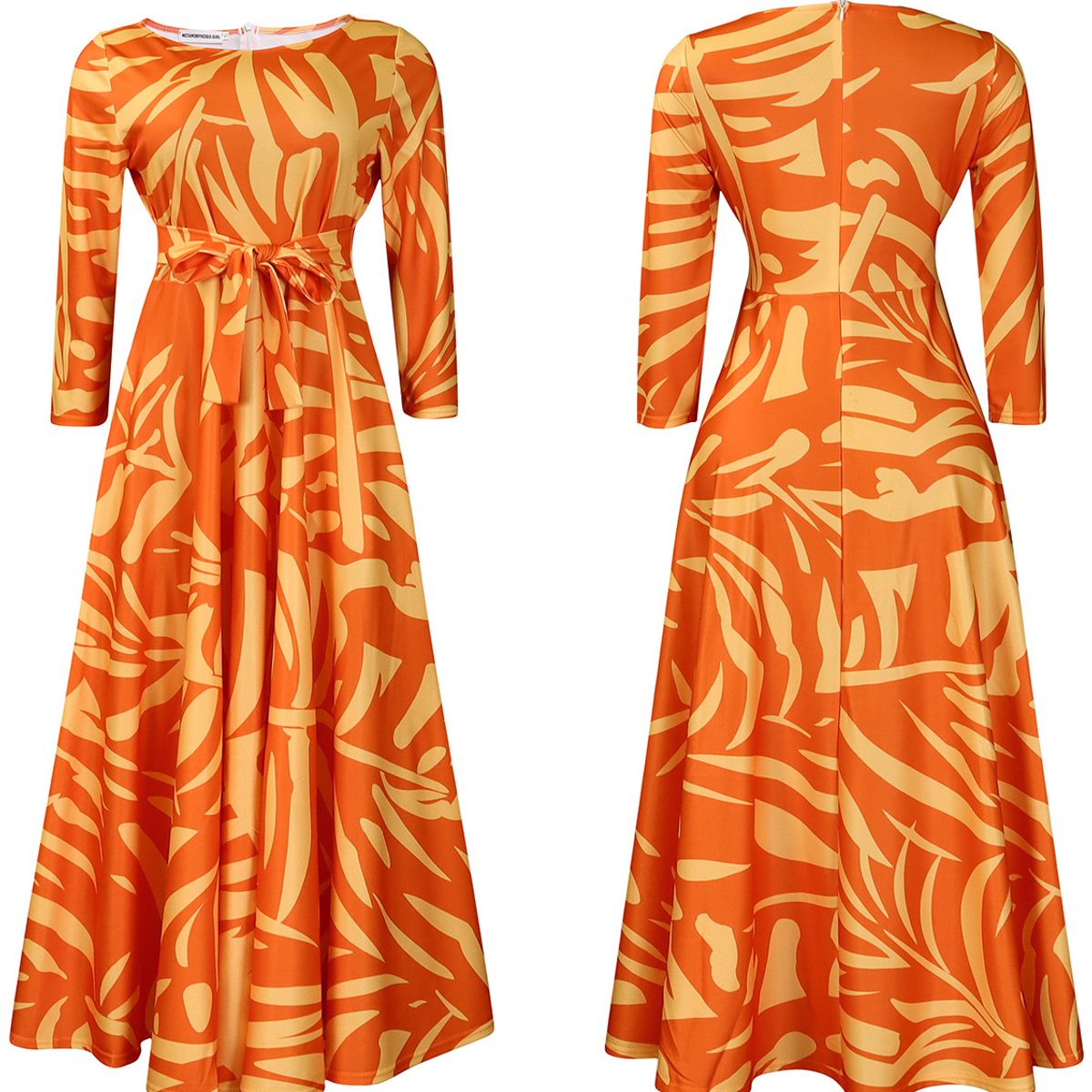 TIOZONEY - Vestido estampado con cordones para mujer