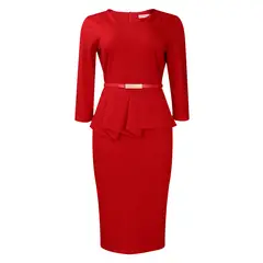 TIOZONEY - Vestido hipster de mujer con cinturón