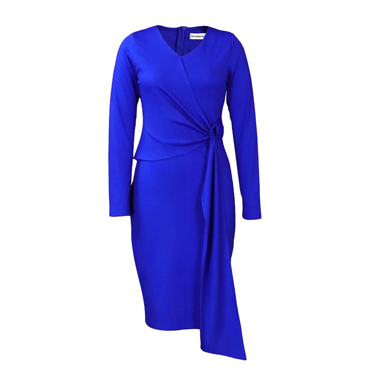 TIOZONEY - Vestido lápiz de manga larga y cuello en V para mujer