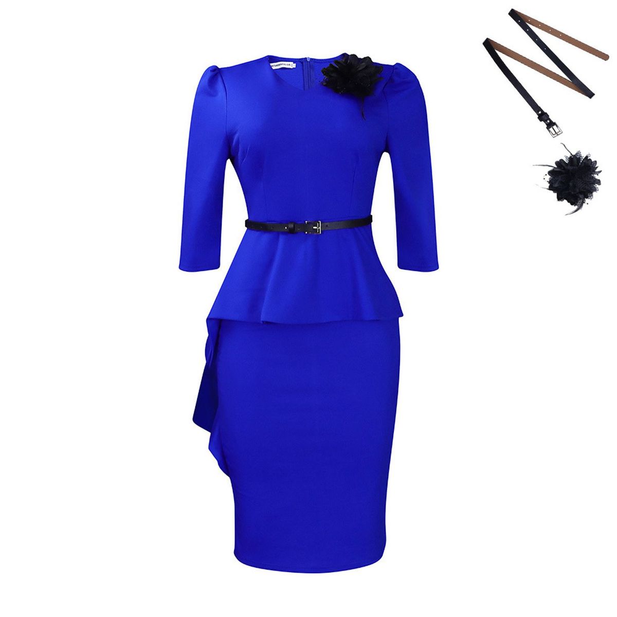 TIOZONEY - Vestido vintage de mujer con cuello en V