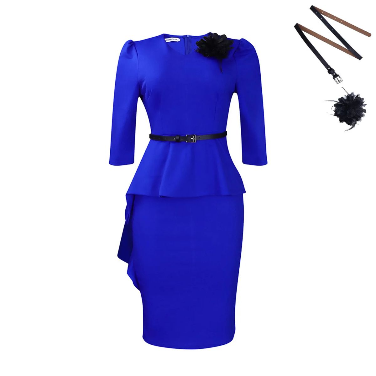 TIOZONEY - Vestido vintage de mujer con cuello en V