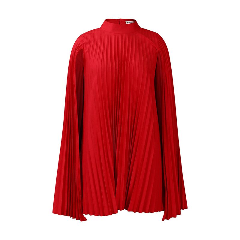 TIOZONEY - Vestidos plisados de mujer con capa