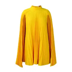 TIOZONEY - Vestidos plisados de mujer con capa
