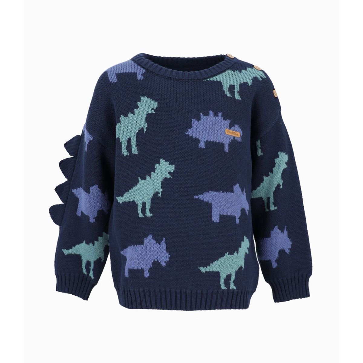 BLACK AND BLUE - Chaleco bebés con dinosaurio azul marino Black and Blue