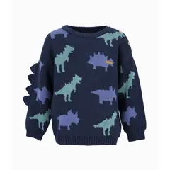 BLACK AND BLUE - Chaleco bebés con dinosaurio azul marino