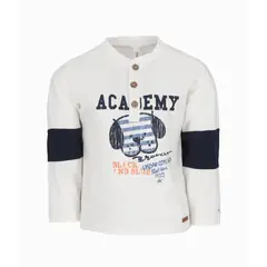 BLACK AND BLUE - Polera bebés con perrito blanco