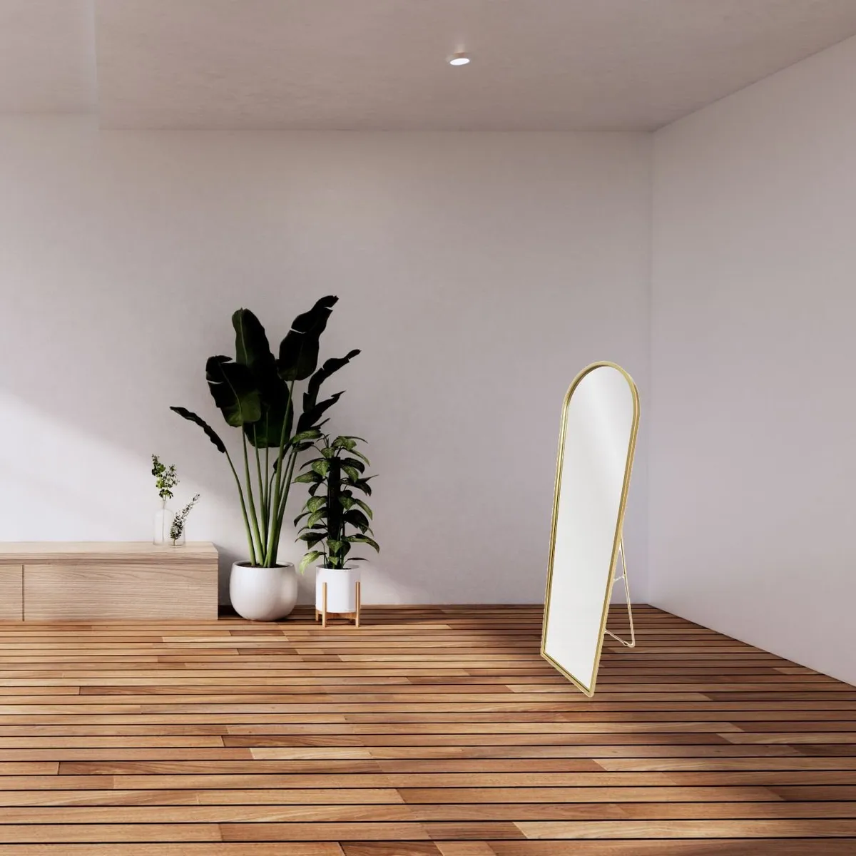 RONDA - Espejo Pedestal Borde Dorado 40x150 cm