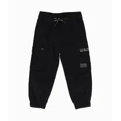 BLACK AND BLUE - Pantalón bebés jogger negro