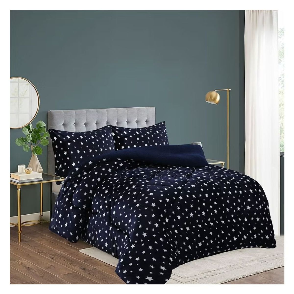 GENERICO - Cobertor Chiporro Invierno 1.5 Plazas - Azul Estrella 185