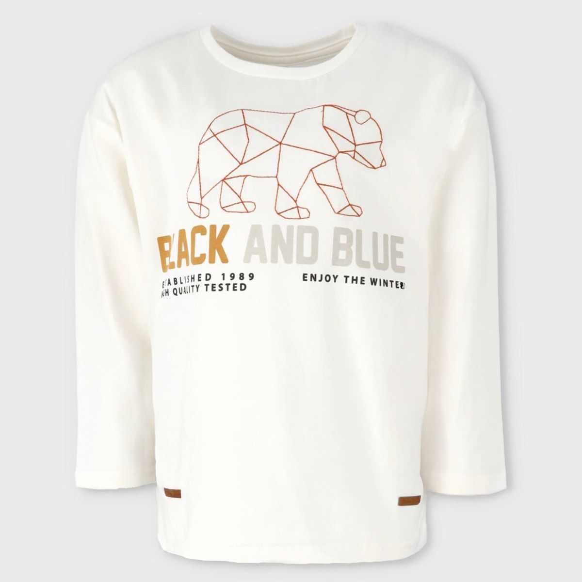 BLACK AND BLUE - Polera niño con diseño blanco Black and Blue