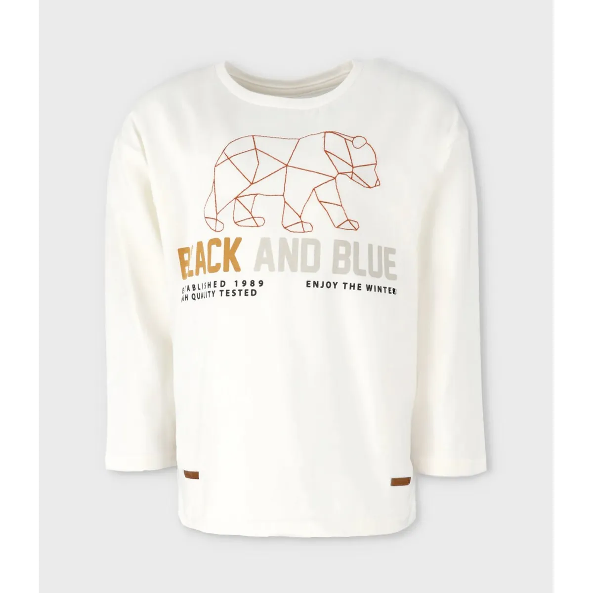 BLACK AND BLUE - Polera niño con diseño blanco Black and Blue