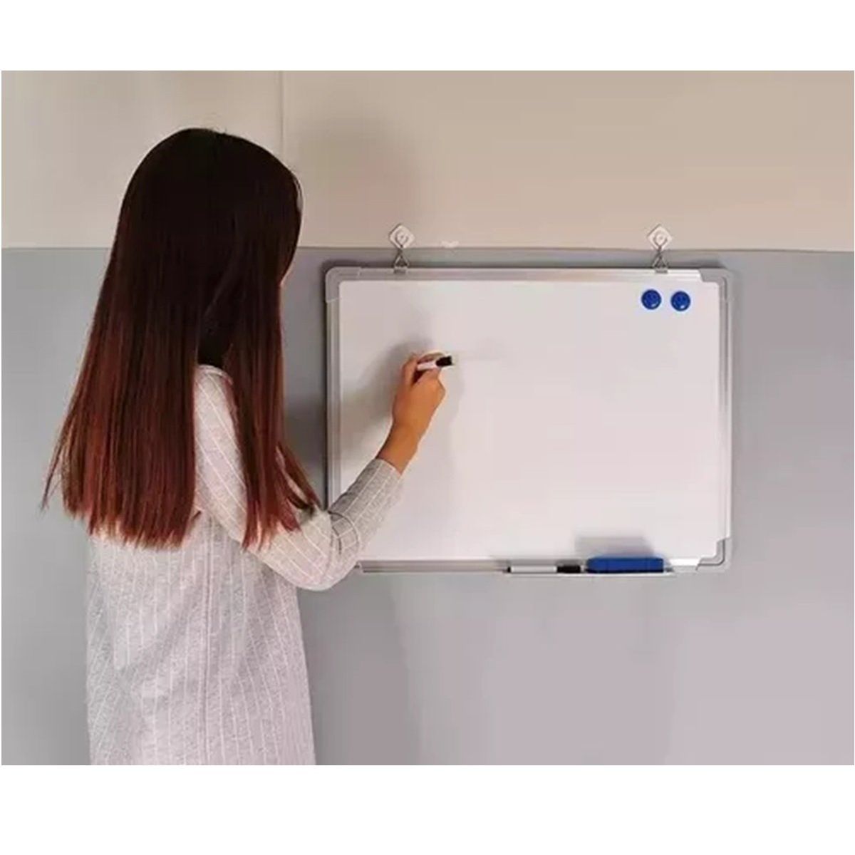 GENERICO - Pizarra Acrílica Magnetica Blanca Borrador + Plumones 60x40